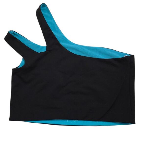 Yitty Black Major Label Cut-Out One Shoulder Athletic Crop Top NEW Womens XXL 1X - Picture 4 of 9